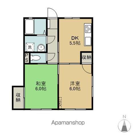 フォレール(2DK/1階)の間取り写真