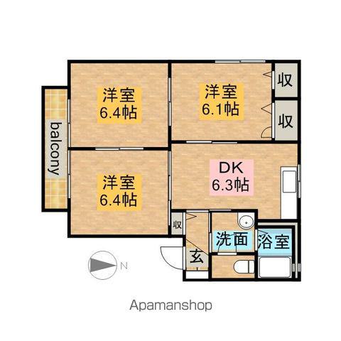 サニーガーデン(3DK/1階)の間取り写真