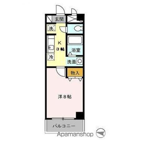 パセオプラシード弐番館(1K/2階)の間取り写真