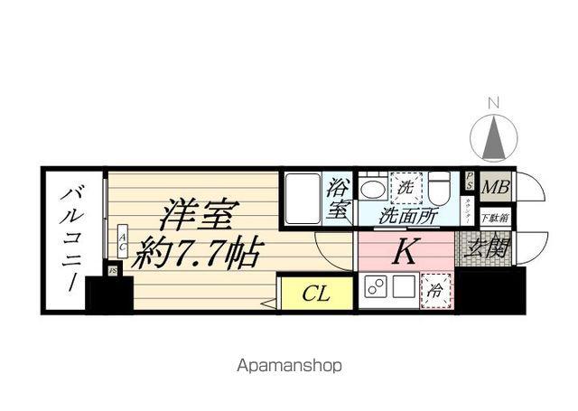 メインステージ横浜(1K/3階)の間取り写真