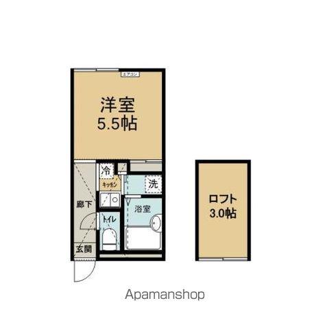 油川シーサイド(1K/2階)の間取り写真