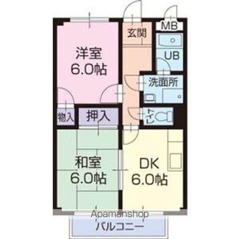 SURPLUS TWO中島ハイツ(2DK/1階)の間取り写真