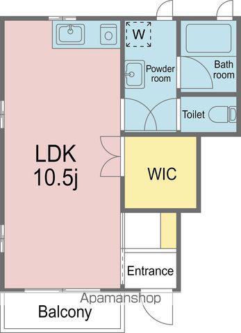 ラヴェール南蔵本(ワンルーム/1階)の間取り写真