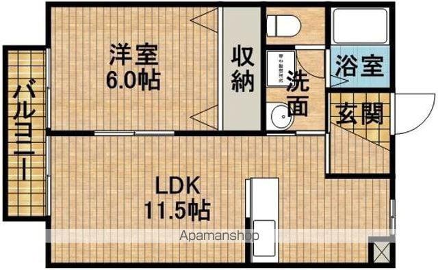 グリーンリーフ(1LDK/1階)の間取り写真
