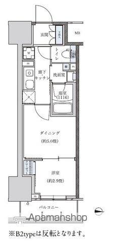 パークアクシス新栄(1DK/13階)の間取り写真