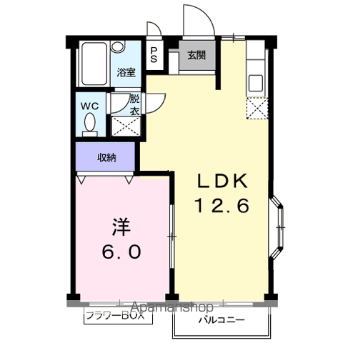 コーポあづまⅤ(1LDK/2階)の間取り写真