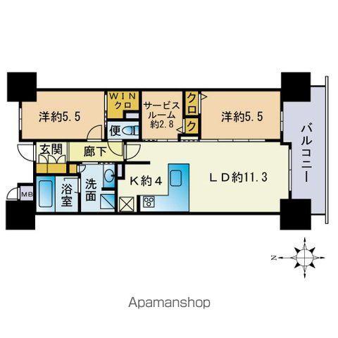 ブライトクロス博多サウス(2SLDK/7階)の間取り写真