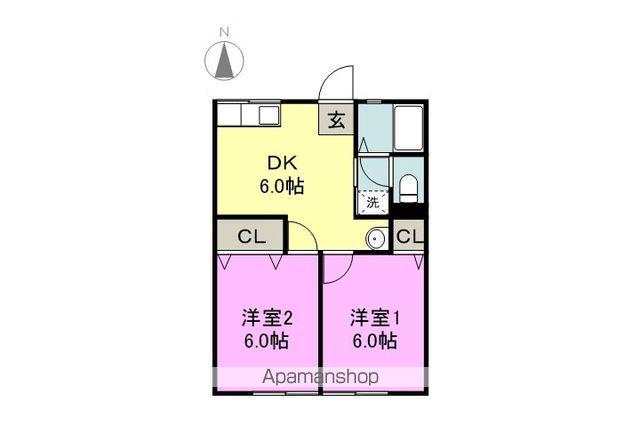 シティハイム松原(2DK/2階)の間取り写真