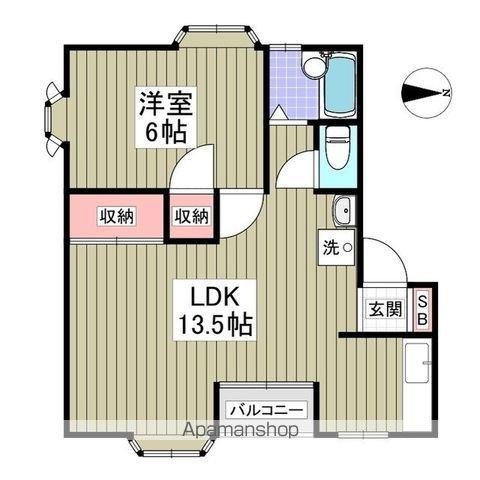 ルビーヒルズC(1LDK/1階)の間取り写真