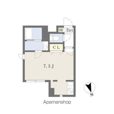 BRANCHE車道(ワンルーム/3階)の間取り写真