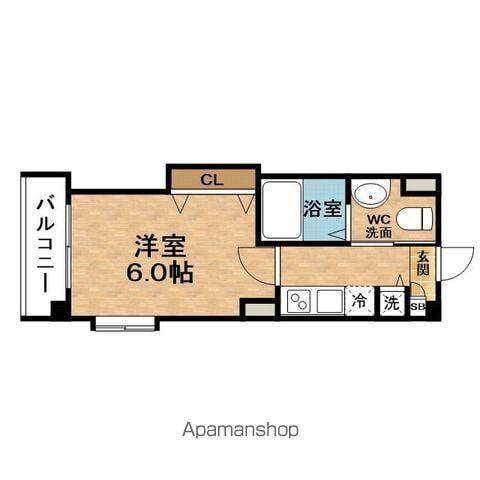 ESGRANDEUMEDAノース(1K/5階)の間取り写真