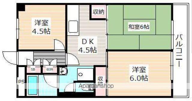 ブライト本郷(3DK/3階)の間取り写真