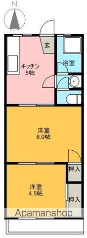 コーポ滝(2K/1階)の間取り写真