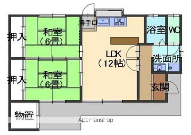 宮城県大崎市 1階建 築33年(2LDK)の間取り写真
