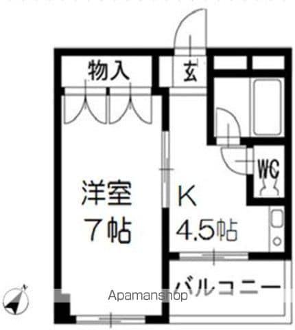 リバーサイド松戸(1K/5階)の間取り写真