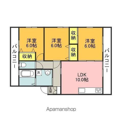 レアルワイズマンションB棟(3LDK/2階)の間取り写真