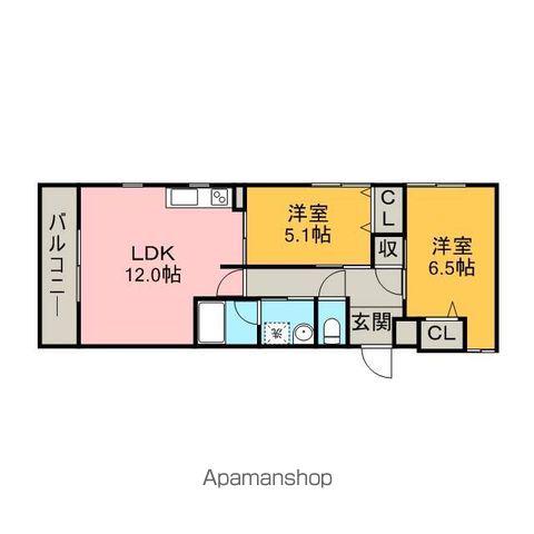 リブレM鳥神(2LDK/3階)の間取り写真