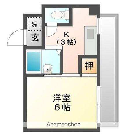 レイクス尾道ビルⅡ(1K/3階)の間取り写真