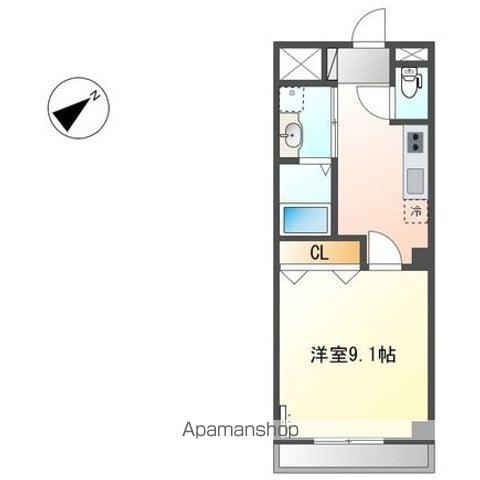 ピースフルリベラ(1K/2階)の間取り写真