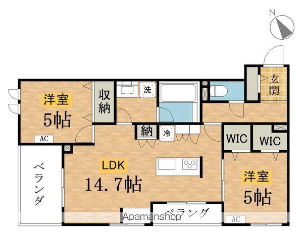 UCHINOHDレジデンス(2LDK/1階)の間取り写真