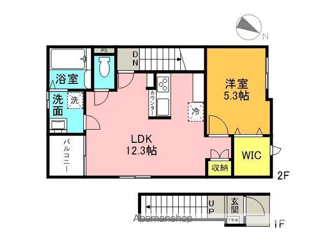 TORRIE幸町 A棟(1LDK/2階)の間取り写真