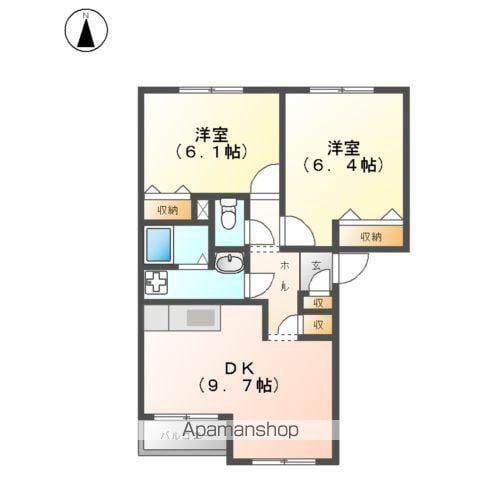 SHANGRILA K(2DK/1階)の間取り写真