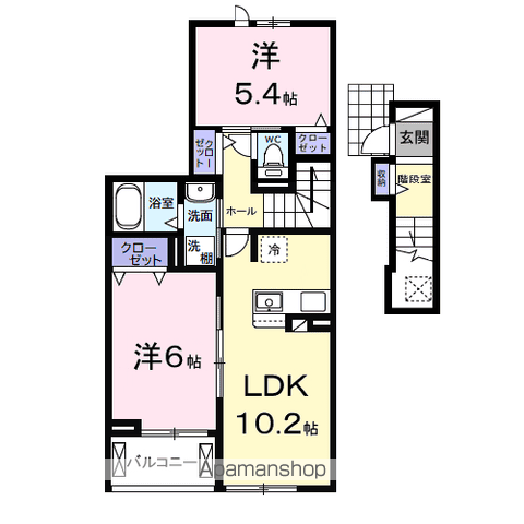 サンリット ヒル(2LDK/2階)の間取り写真