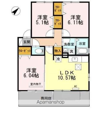 トルヴェール(3LDK/1階)の間取り写真