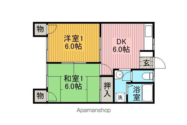 コーポ風見鶏(2DK/1階)の間取り写真