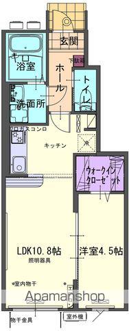 MAISON DE SHILVA ⅢA(1LDK/1階)の間取り写真