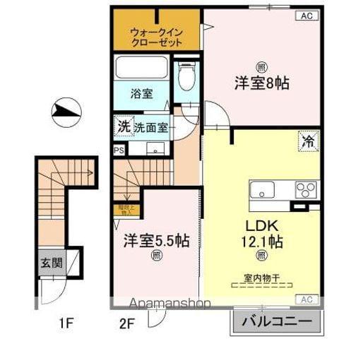 LE CIEL(2LDK/2階)の間取り写真