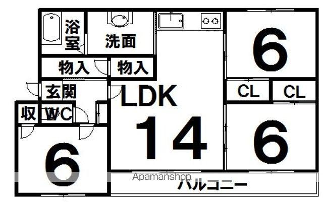 グリーンアベニュー(3LDK/3階)の間取り写真