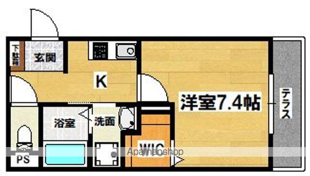 グランデール(1K/2階)の間取り写真