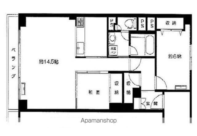 ローヤルマンション新宿(2LDK/7階)の間取り写真