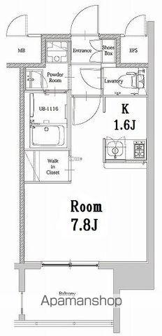 エンクレストベイ天神イースト(1K/15階)の間取り写真