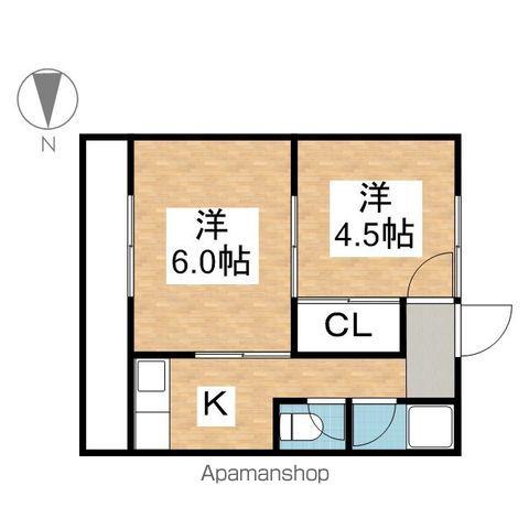 光ハイツ(2K/3階)の間取り写真