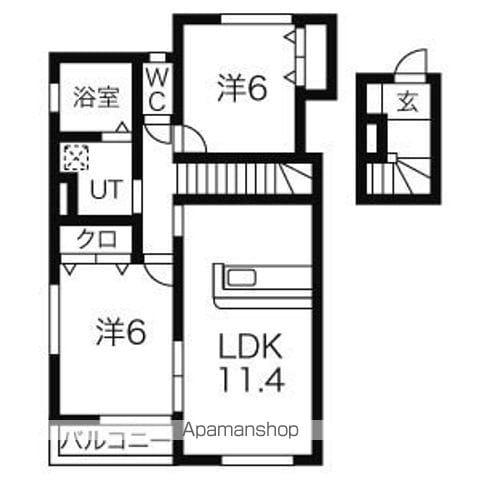 プレミールⅥ(2LDK/2階)の間取り写真