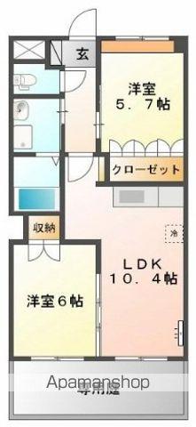 メサイア(2LDK/1階)の間取り写真