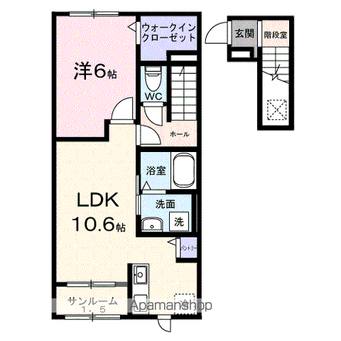 リーベ佐久CURRENTⅠ(1LDK/2階)の間取り写真
