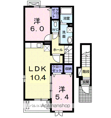 メゾンウィズ2(2LDK/2階)の間取り写真
