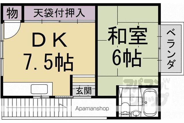 深草綿森町貸間(1DK)の間取り写真