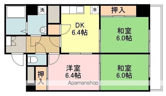 パレス上杉(3DK/7階)の間取り写真