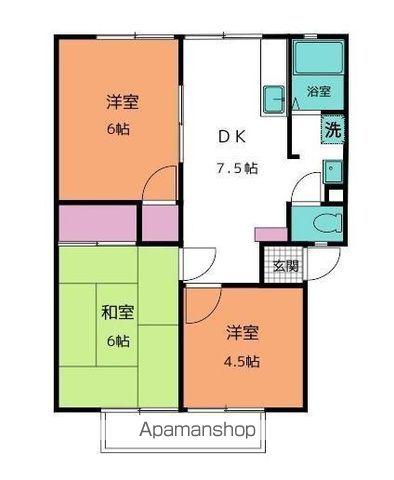 コーポラス引野(3DK/2階)の間取り写真