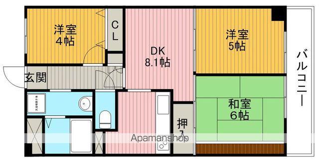 パラツィーナセシリア豊中(3DK/3階)の間取り写真