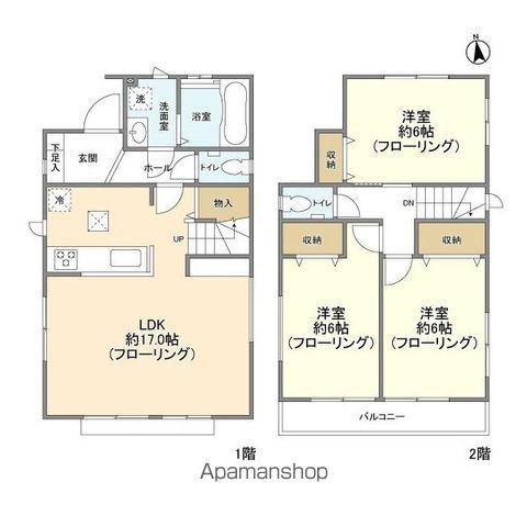 東武鉄道東上線 霞ケ関駅(埼玉) 徒歩18分 2階建 築5年(3LDK)の間取り写真