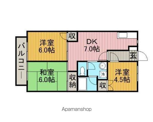 サマックスラークC(3DK/1階)の間取り写真