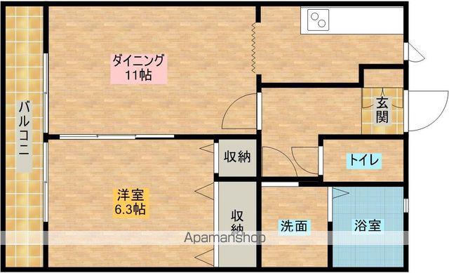 PEAR GARDEN 舘(1LDK/2階)の間取り写真