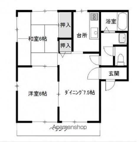 ヒルサイド21(2LDK/1階)の間取り写真