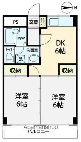 サザンパレス(2DK/2階)の間取り写真
