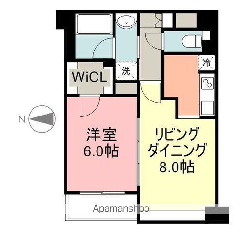 グランビュー晩翠通(1LDK/8階)の間取り写真